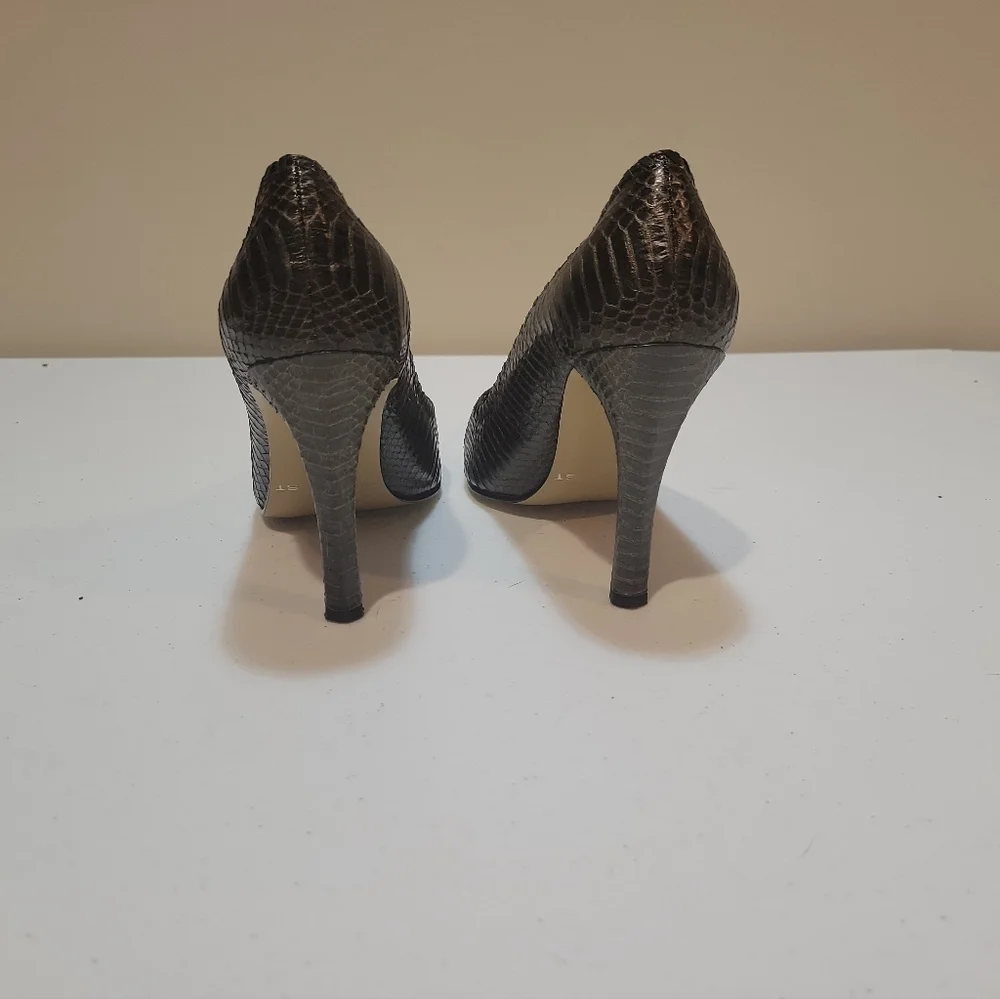 Nine West Brown Snakeskin Pointed-Toe Heels